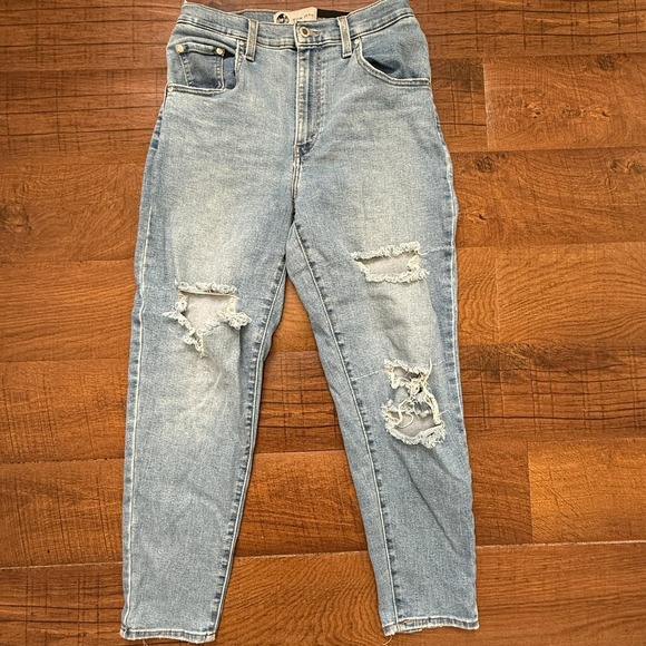 Levi's Denim - Levis Jeans Silver Tab Womens 29 Mom Jean Distressed Light Wash Blue